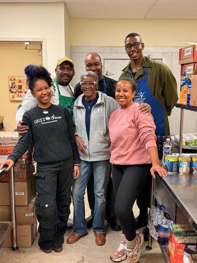 The Crane Team at a food bank for Giveback Branch 2025