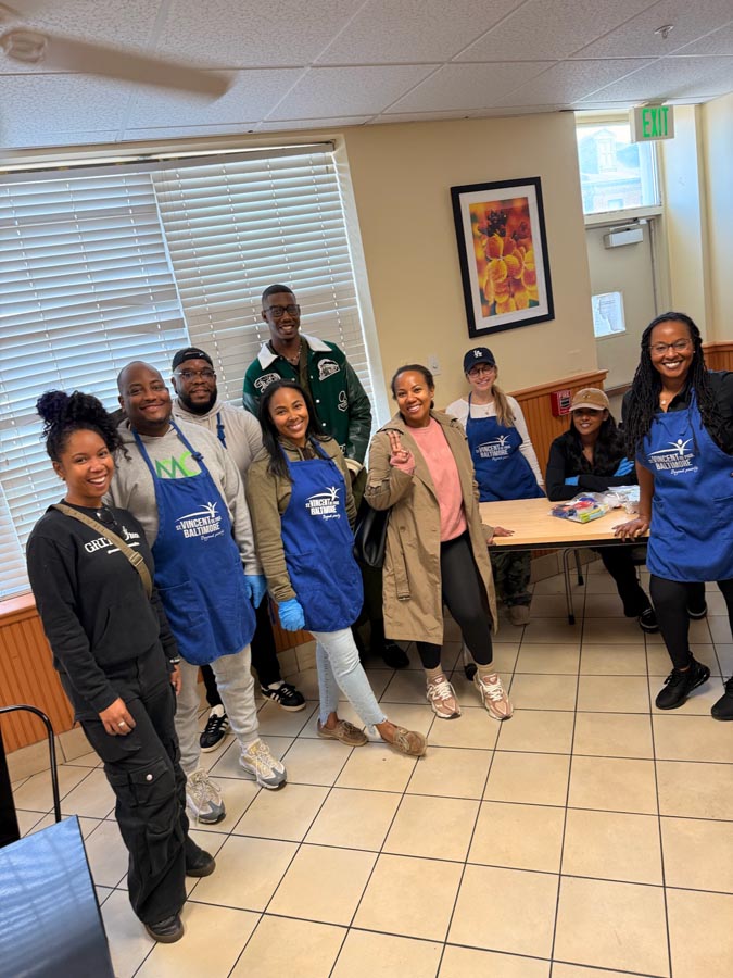 The Crane Team at a food bank for Giveback Branch 2025