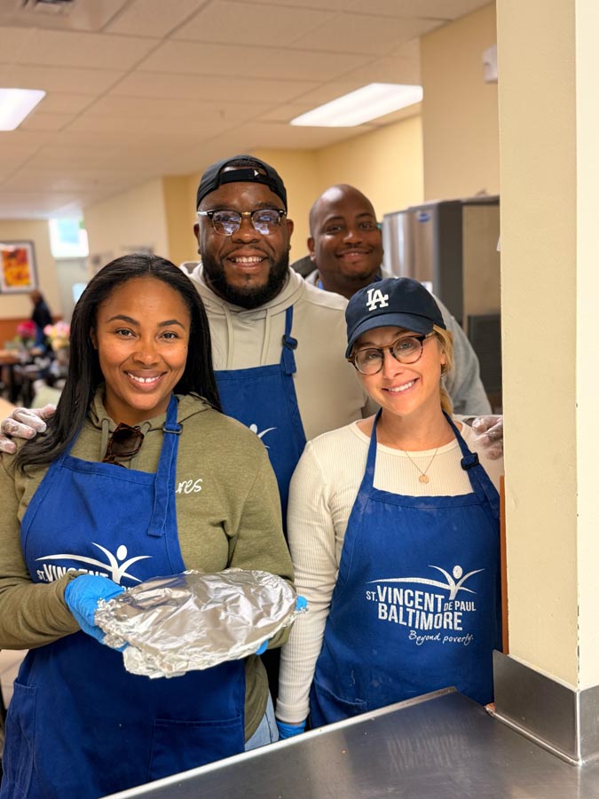 The Crane Team at a food bank for Giveback Branch 2025