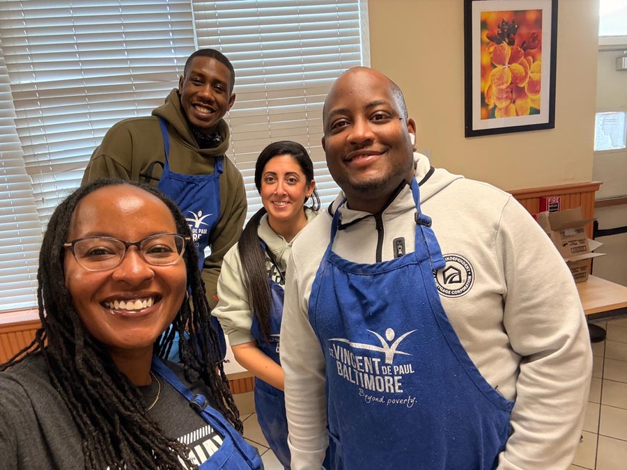 The Crane Team at a food bank for Giveback Branch 2025